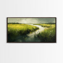Marshland Landscape Art, nature painting, green wall art, botanical prints, landscape painting, framed canvas print, rustic decor