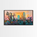 Dark romance painting, gothic art, framed canvas print, extra wide art, Halloween decor, whimsical art, spooky graveyard painting
