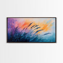 Wheat Field Painting, Landscape Artwork, Rustic Decor, Wabi Sabi Art, Framed Canvas Print, Fall Inspired Art, Earthy Tones Art
