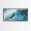 Ocean Wave Art, Seascape Painting, Coastal Decor, Nautical Wall Art, Beach House Gift, Blue and Green Wall Art, Framed Canvas Print