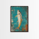 Vibrant Fish Painting Canvas Print Coastal Wall Art, Beach House Decor, Nautical Art, Ocean Inspired Artwork, Rustic Wall Decor