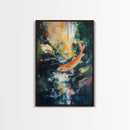 Abstract Koi Fish Painting Canvas Print Vibrant Water Art Modern Home Decor Zen Wall Art Office Nature Art Gift Meditation Artwork
