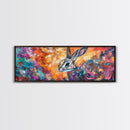 Colorful Abstract Rabbit Canvas Print, Vibrant Animal Wall Art, Boho Bunny Painting, Nature Wildlife Art, Playful Bedroom Decor