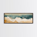 Abstract Ocean Waves Framed Canvas Print Coastal Wall Art, Beach House Decor, Modern Seascape, Large Wall Art, Minimalist Art