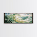 Ocean, Wave, Green, Storm, Canvas Print, Coastal Art, Nautical Wall Art, Living Room Decor, Dynamic Abstract Seascape Painting
