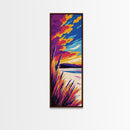 Wheat Field, Sunset Landscape Art, Framed Canvas Print, Fall Home Decor, Warm Earthy Tones, Nature Wall Art, Cozy Living Room Art