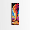 Geyser Eruption, Vibrant Nature, Framed Canvas Print, Yellowstone Art, National Park Decor, Outdoor Adventure, Living Room Wall Art