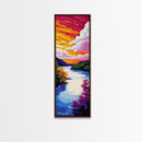 River Valley, Sunset Serenity, Framed Canvas Print, Nature Lover Decor, Cozy Home Art, Rustic Landscape, Bedroom Wall Art
