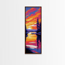Sunset Pines, Tranquil Forest, Framed Canvas Print, Cabin Decor, Serene Landscape, Nature Art, Fall Home Accent, Living Room Art