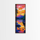 Vibrant Horizon, Fiery Sunset, Framed Canvas Print, Bold Sky Art, Modern Wall Decor, Living Room Accent, Nature Inspired Gift