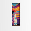 Ocean Wake, Vibrant Sunset Art, Coastal Canvas Print, Nautical Wall Decor, Beach House Art, Living Room Wall Art, Colorful Painting