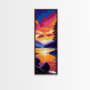 Tranquil Lake, Forest Reflection, Framed Canvas Print, Serene Nature Wall Art, Zen Decor, Vibrant Sunset Painting, Bedroom Artwork