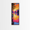 Autumn Pines, Golden Sunset, Framed Canvas Print, Woodland Wall Art, Cozy Nature Decor, Warm Fall Painting, Cabin Living Room Art