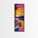Docked Boats, Lake Sunset, Vibrant Wall Art, Nautical Decor, Canvas Print, Living Room Accent, Modern Boho Art, Gift Idea