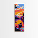 Mountain Reflection, Sunset Lake, Vibrant Wall Art, Peaceful Landscape, Canvas Print, Living Room Decor, Nature Inspired