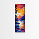 Sunset River, Nature Wall Art, Vibrant Landscape, Framed Canvas Print, Colorful Wilderness, Cabin Decor, Living Room Art, Boho Art