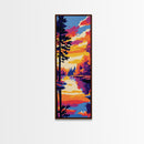 Autumn Reflection, Cozy Home Decor, Rustic Art, Framed Canvas Print, Warm Sunset, Cabin Wall Art, Fall Aesthetic, Living Room Art