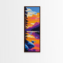 Mountain Reflection, Scenic Landscape, Vibrant Sunset, Framed Canvas Print, Wilderness Decor, Nature Inspired Art, Office Wall Art, Boho