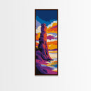 Desert Spire, Canyon Landscape, Sunset Glow, Framed Canvas Print, Adventure Decor, Western Style Art, Nature Inspired, Office Wall Art