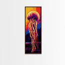 Jellyfish Glow, Ocean Fantasy, Underwater Art, Framed Canvas Print, Coastal Home Decor, Surreal Wall Art, Sea Life Aesthetic, Beach Art