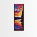 Sunrise Over Water, Majestic Landscape, Coastal Retreat, Relaxing Wall Art, Sunset Lover Gift, Framed Canvas Print, Bohemian Decor