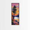 Solitary Pine Tree, Wilderness Art, Scenic Lake View, Outdoor Adventure Canvas Print, Sunset Landscape, Mountain Inspired