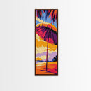 Beach Umbrella, Colorful Seaside Art, Summer Scene, Relaxing Coastal Decor, Bright Vacation Home Print, Tropical Wall Art, Canvas Print