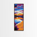 Tranquil Beach Sunset, Serene Ocean View, Relaxing Wall Art, Coastal Home Decor, Modern Canvas Print, Minimalist Landscape