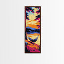 Hammock Retreat, Lake Sunset, Relaxing Art, Framed Canvas Print, Bedroom Wall Art, Peaceful Landscape, Outdoor Vibes Painting