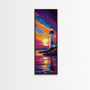 Lighthouse Sunset, Ocean Art, Seascape Painting, Framed Canvas Print, Home Decor, Nautical Vibes, Beach Wall Art, Serene Landscape Print