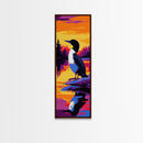 Loon, Water, Reflection, Sunset, Framed Canvas Print, Wildlife Art, Cabin Decor, Bird Wall Art, Nature Inspired, Living Room Wall Art