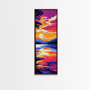 Tranquil Lake, Sunset Reflection, Framed Canvas Print, Nature Wall Art, Living Room Decor, Autumn Landscape, Serene Art