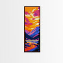 Sunset River, Modern Landscape Wall Art, Vibrant Nature Decor, Living Room Canvas Print, Boho Aesthetic, Gift Idea, Autumn Home Accent