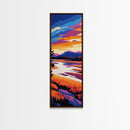Golden Horizon, Serene Landscape Wall Art, Nature Scene, Cozy Home Accent, Bedroom Canvas Print, Sunset Aesthetic, Fall Home Decor