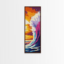Abstract Ocean, Colorful Wave Wall Art, Coastal Home Decor, Beach Vibes, Nautical Living Room Canvas Print, Modern Aesthetica
