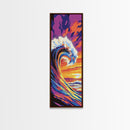 Ocean Wave, Sunset Art, Surfing Wall Art, Coastal Beach Decor, Vibrant Seascape, Modern Home Decor, Canvas Print, Living Room Art