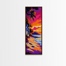 Tropical Paradise, Palm Trees, Sunset Beach Art, Coastal Home Decor, Vibrant Wall Art, Boho Beach House, Canvas Print, Living Room Art