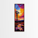 Windmill Reflection, Country Sunset, Rustic Farmhouse Art, Vibrant Nature Scene, Fall Wall Art, Canvas Print, Dining Room Decor