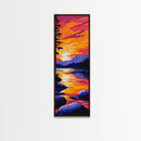 River Reflection, Sunset Landscape, Tranquil Nature Art, Vibrant Wilderness Scene, Cozy Home Decor, Canvas Print, Living Room Art