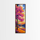 Vibrant Autumn Tree, Framed Canvas Print, Colorful Landscape, Nature Wall Art, Bright Fall Decor, Living Room Art, Boho Home Style