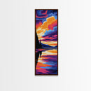 Tranquil Lake Sunset, Framed Canvas Print, Vibrant Reflections, Serene Nature Art, Colorful Wall Decor, Peaceful Home Aesthetic