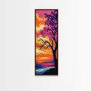 Bold Lone Tree, Canvas Print, Dramatic Sunset Art, Vibrant Nature Landscape, Striking Wall Decor, Rustic Home Accent, Modern Boho Style