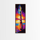 Fiery Bottle Artwork, Framed Canvas Print, Surreal Fantasy Art, Sunset Painting, Mystical Wall Decor, Home Aesthetic, Unique Gift