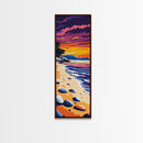 Tranquil Shoreline Sunset, Framed Canvas Print, Serene Beach Art, Vibrant Ocean View, Coastal Living Decor, Boho Aesthetic
