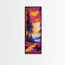 Sunset Path, Vibrant Landscape, Autumn Woods, Nature Print, Framed Canvas Print, Modern Wall Art, Rustic Decor, Bedroom Wall Art