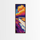 Cliff View, Sunset Ocean, Seascape Art, Dramatic Sky, Canvas Print, Bold Landscape, Living Room Wall Art, Beach House Decor