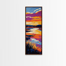 River Sunset, Nature, Canvas Print, Rustic Wall Art, Lodge Home Decor, Tranquil Water Scene, Cabin Artwork, Vibrant Nature Print