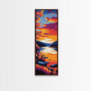 Sunset Reflection, Mountains, Framed Canvas Print, Tranquil Nature Art, Relaxing Home Decor, Lake Scene Wall Art, Cabin Aesthetic Print