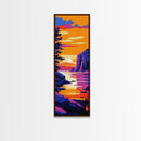 Sunset Lake View, Tranquil Nature Art, Colorful Landscape Print, Cabin Wall Art, Living Room Decor, Framed Canvas Print