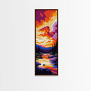 Canyon Sunset Scene, Vibrant Nature Wall Art, Desert Landscape Print, Warm Color Home Decor, Living Room Art, Framed Canvas Print